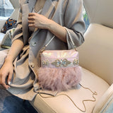 Winter feather handbag