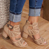Leather Women's Block Heel Sandals