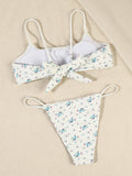String Backless Triangle Micro Bikini Set