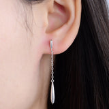 Minimalist girl sterling silver earrings