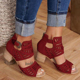 Leather Women's Block Heel Sandals