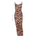 Zebra print long dress