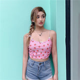 Cute Strawberry Print Pink Top