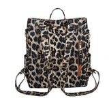 Women's Leather Leopard Travel Backpacks
