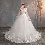 Chinese Wedding Dress With Long Cap Lace