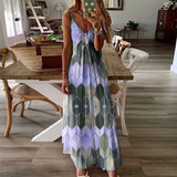 Women  Sleeveless Camisole A-Line  Casual Printed Long Dress
