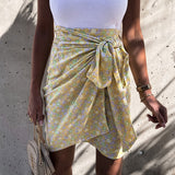 Summer Boho High Waist Floral Skirt