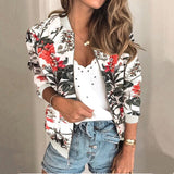 Women Retro Floral Print Jacket