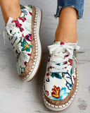 Women Autumn Floral Printed Sneakers