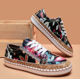 Women Autumn Floral Printed Sneakers