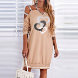 Women's Sexy V Neck Hollow Out Mini Dress