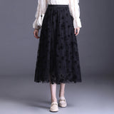 3 Layered Floral Embroidered Long Women Skirt