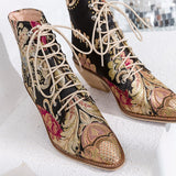 High Heel Embroidered Boots