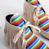 Handmade Rainbow Leather Boots